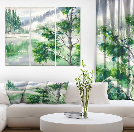 Designart - Lake and Mountains in Winter Season